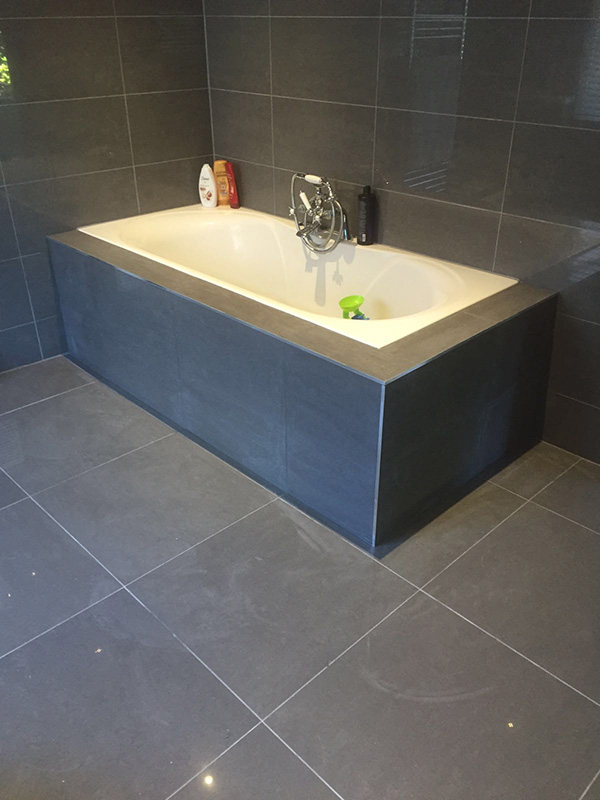 Before photo showing exposed pipework