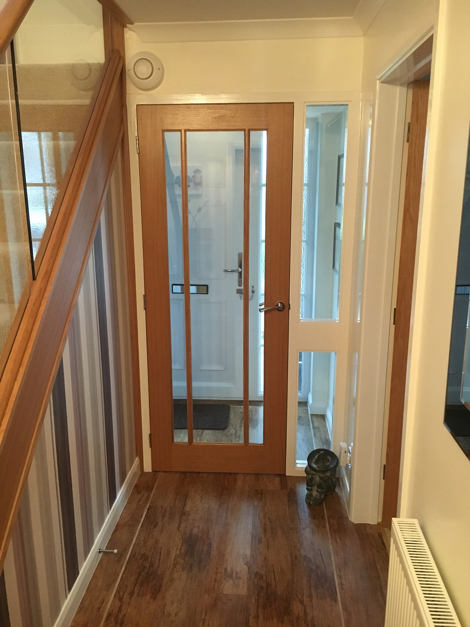 Oak door showing natural grain pattern